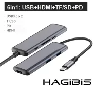 Hub Hagibis 6in1 USB-C U39-PDMI